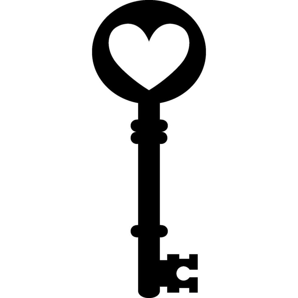 Key black with transparent background vector