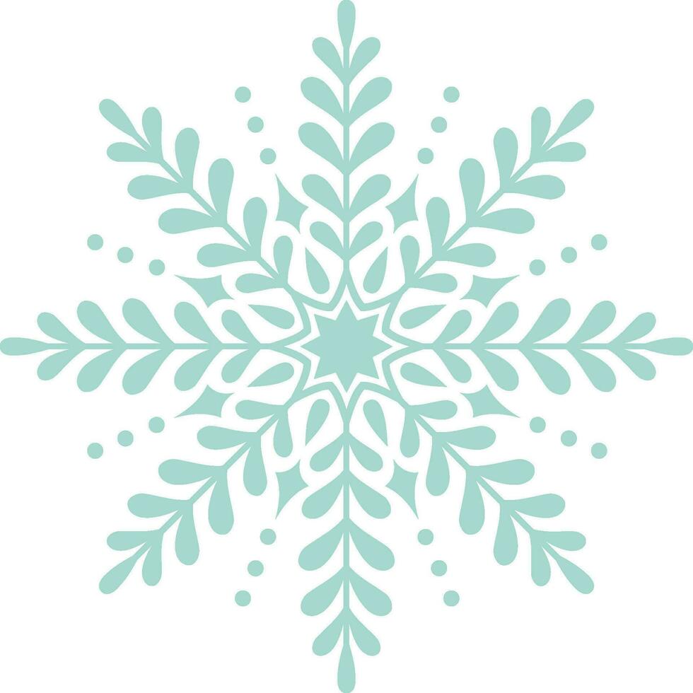 Snowflake green with transparent background vector
