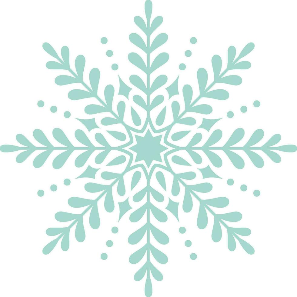 Snowflake green with transparent background vector