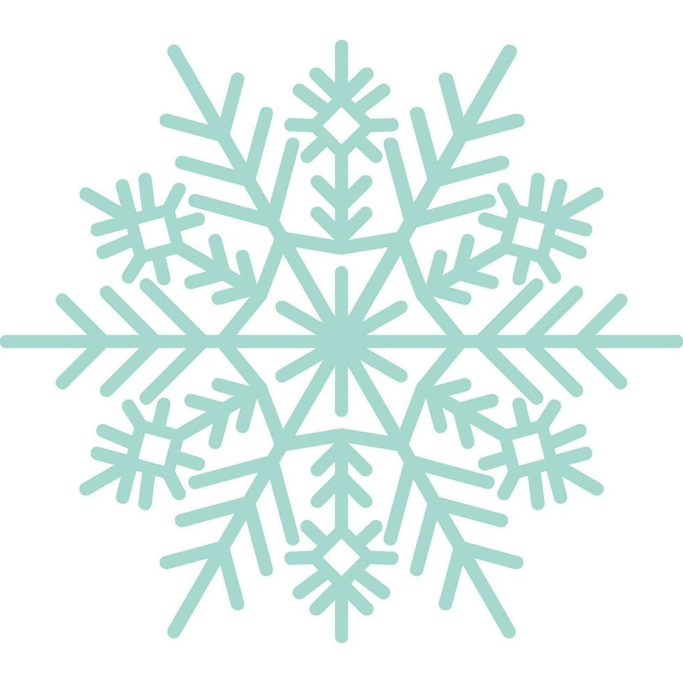 Snowflake turquoise with transparent background vector