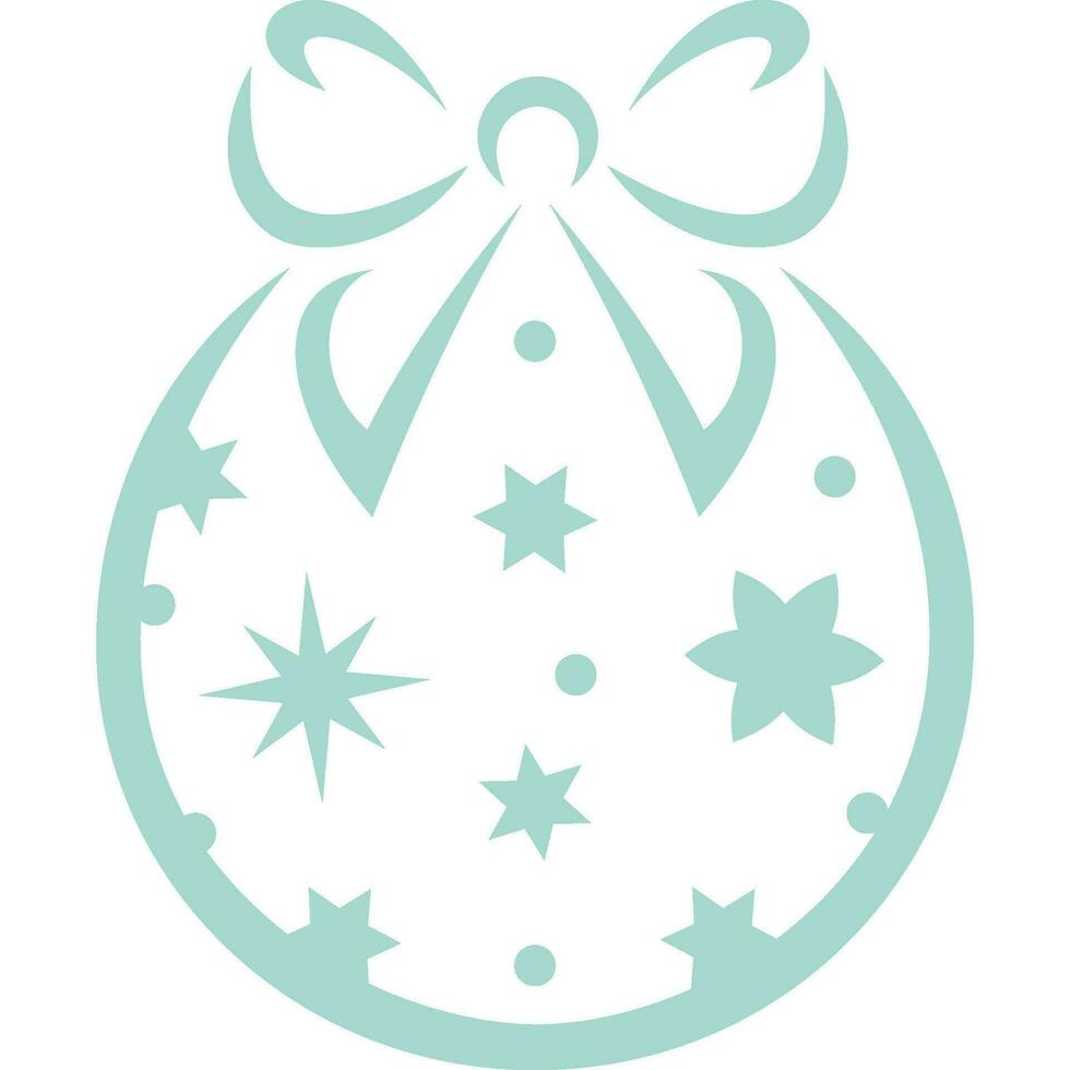 Turquoise Christmas ball with transparent background vector