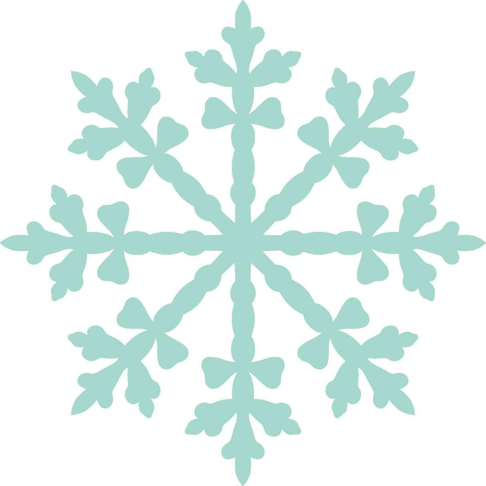 Snowflake turquoise with transparent background vector