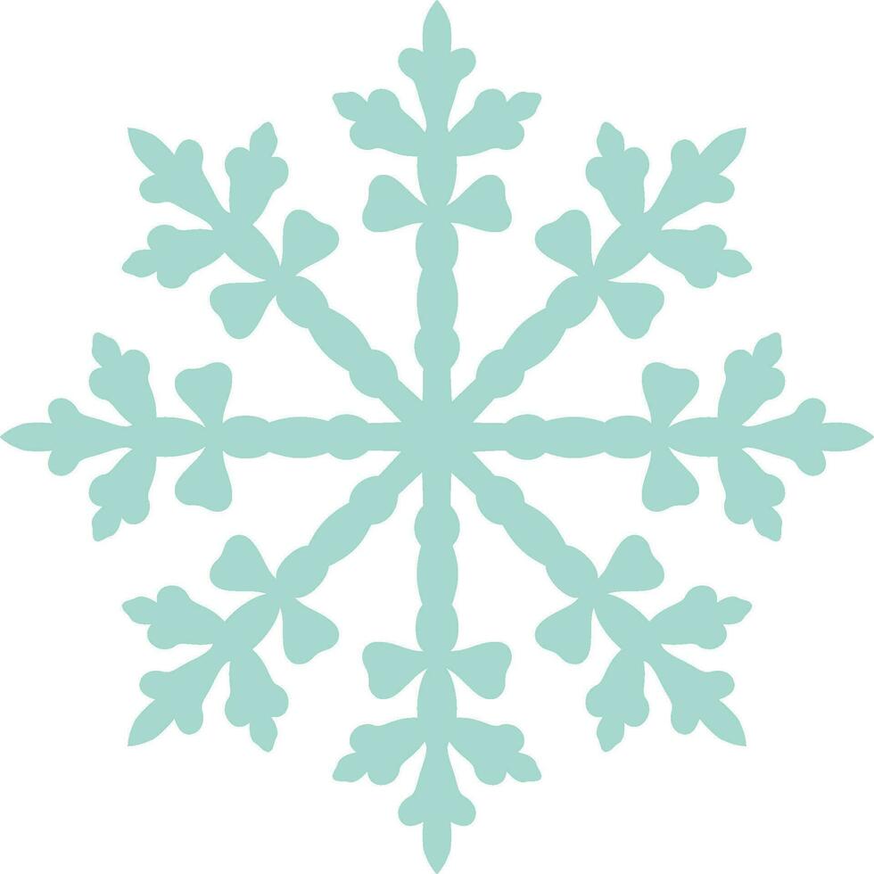 Snowflake turquoise with transparent background vector