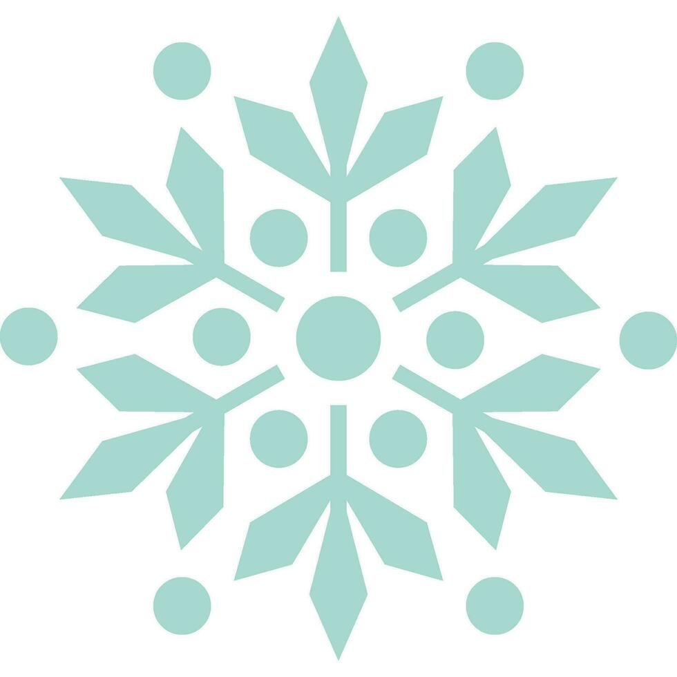 Snowflake turquoise with transparent background vector