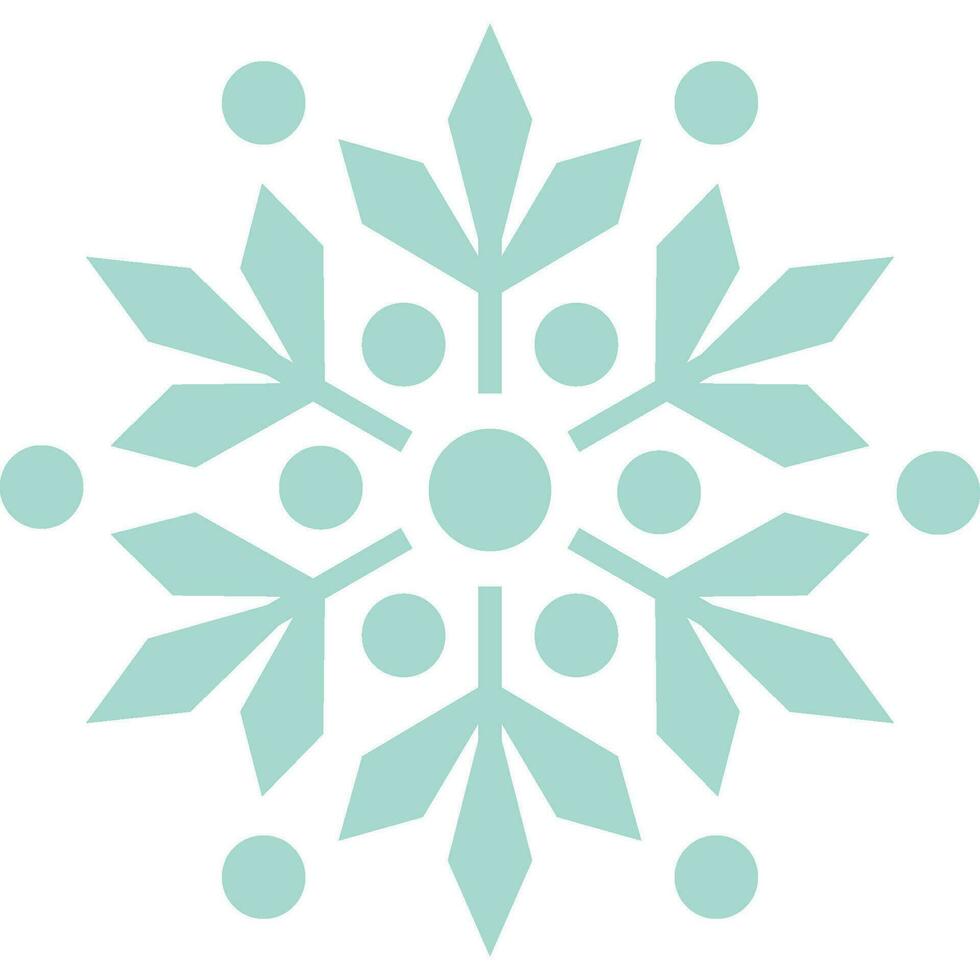 Snowflake turquoise with transparent background vector