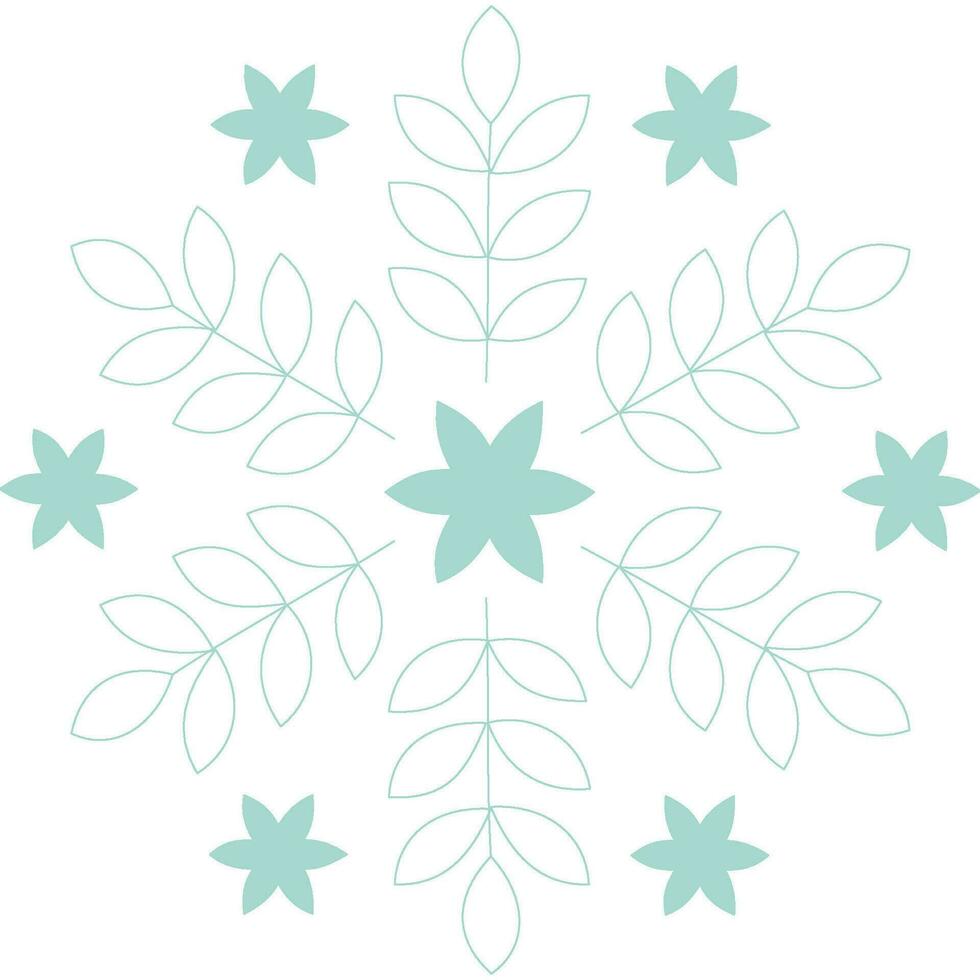 Snowflake green with transparent background vector