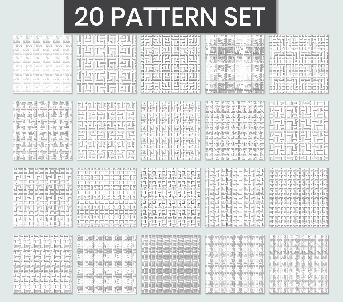 Set of 20 Geometric Pattern Vector Background