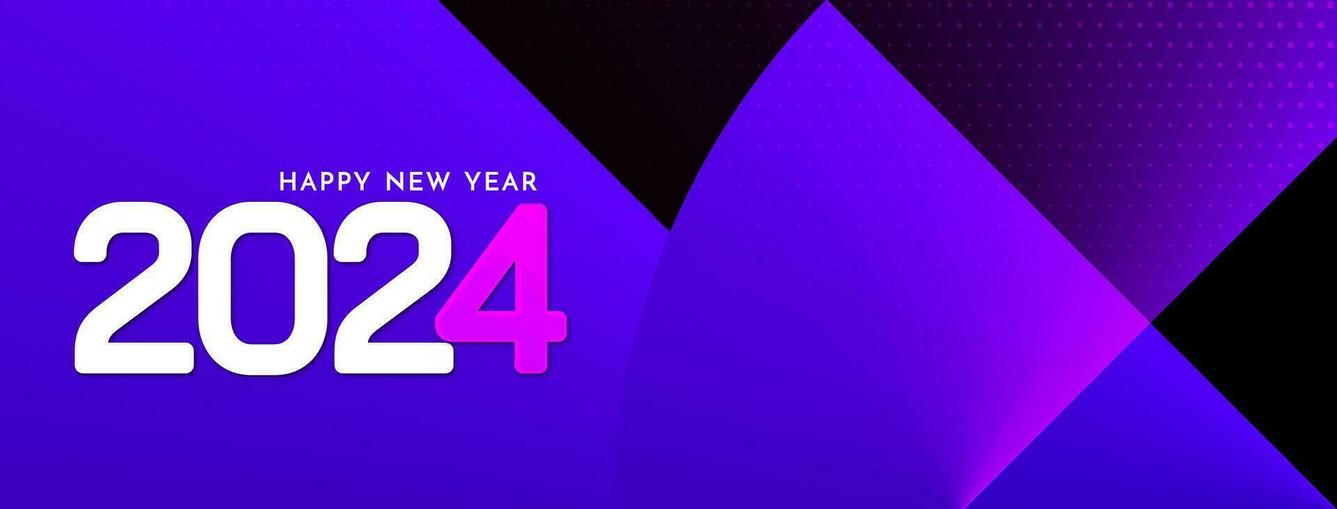 Stylish Happy new year 2024 elegant banner design vector