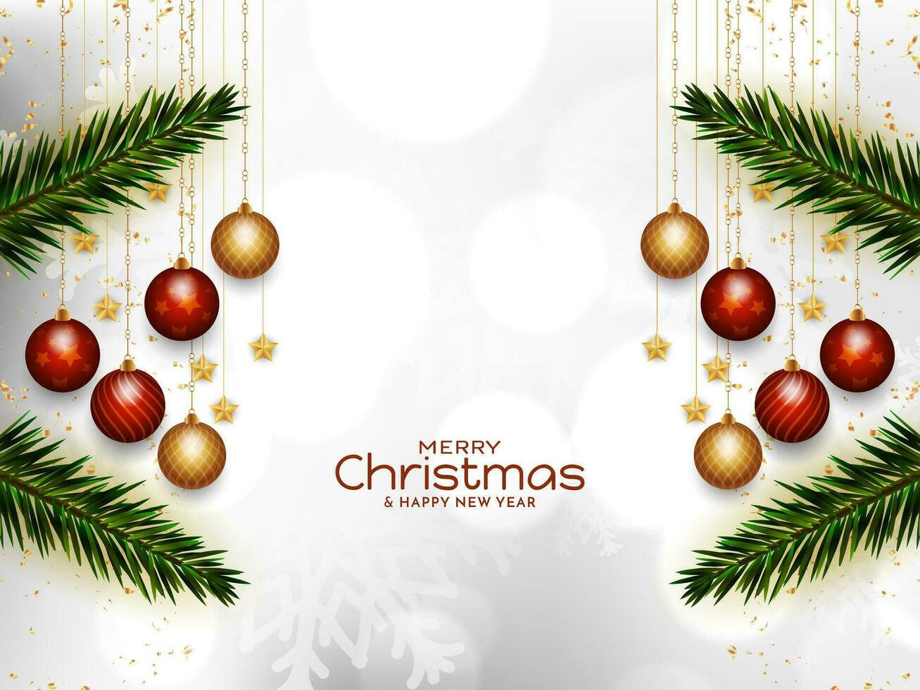 Beautiful Merry Christmas festival decorative festive card design vector