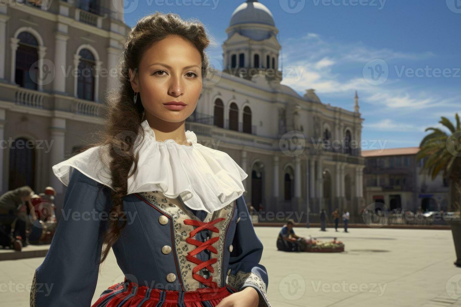 ai generado mujer antiguo estilo de vida pelo Moda hembra al aire libre persona dama bonito uno urbano adulto foto