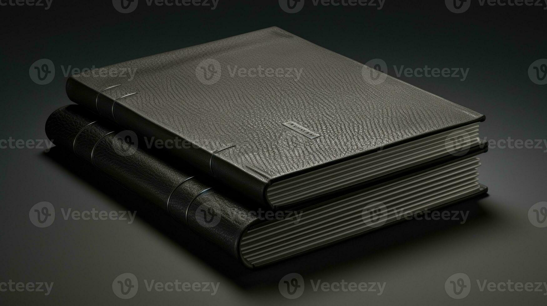 AI Generated Document black diary hardcover business empty template design closed single object photo