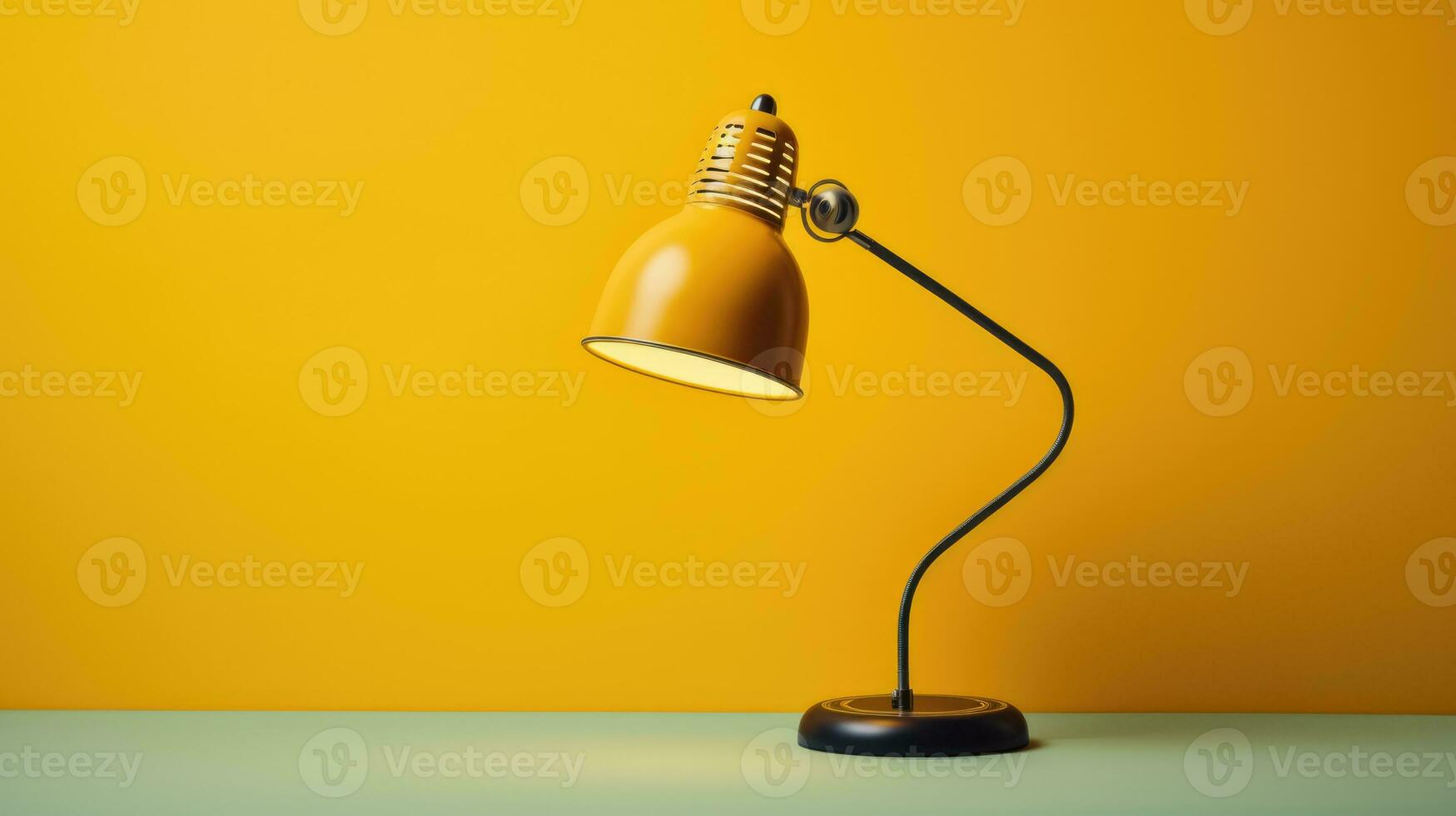 AI Generated Vintage electricity table bright work antique office light decor retro design home photo