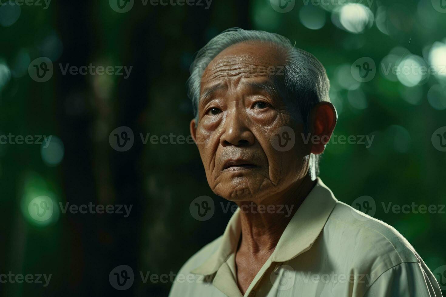 AI Generated Retired senior expression male elderly men asian age face person lifestyle older happy photo