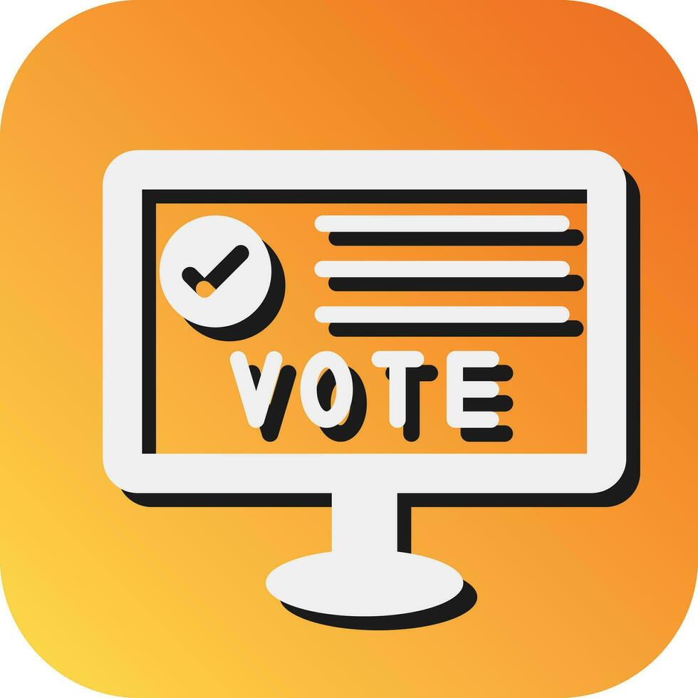 Online Voting Vector Glyph Gradient Background Icon For Personal And Commercial Use.