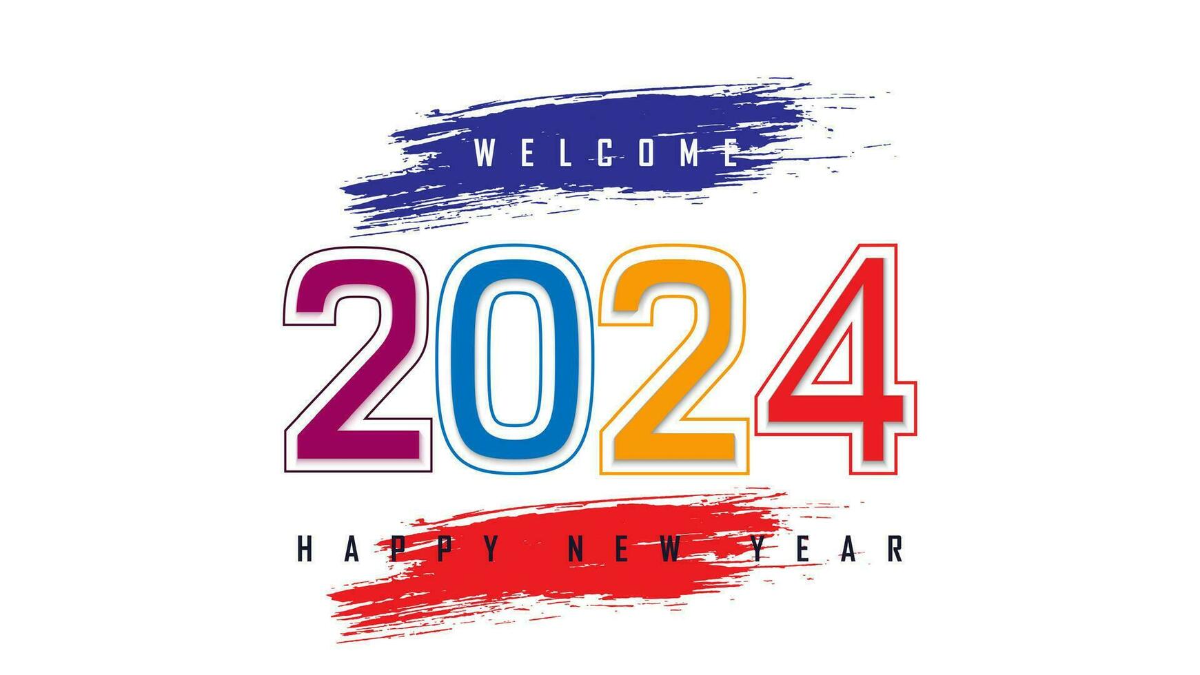 Modern happy new year 2024 background design vector