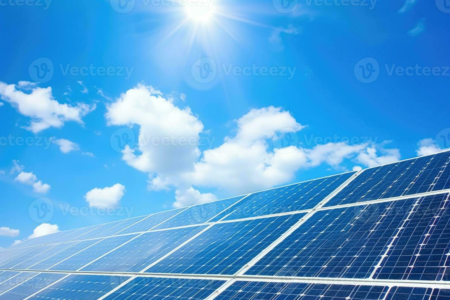 AI Generated Alternative sunlight generation technology energy supply sun sky electricity panel photo