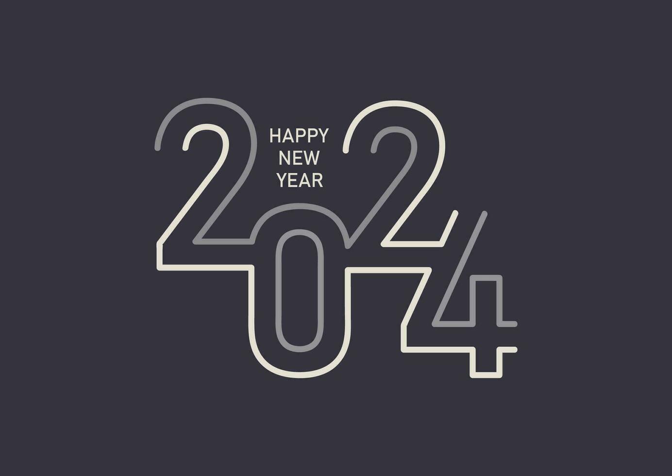 Modern Happy New Year background with numbers line design vector