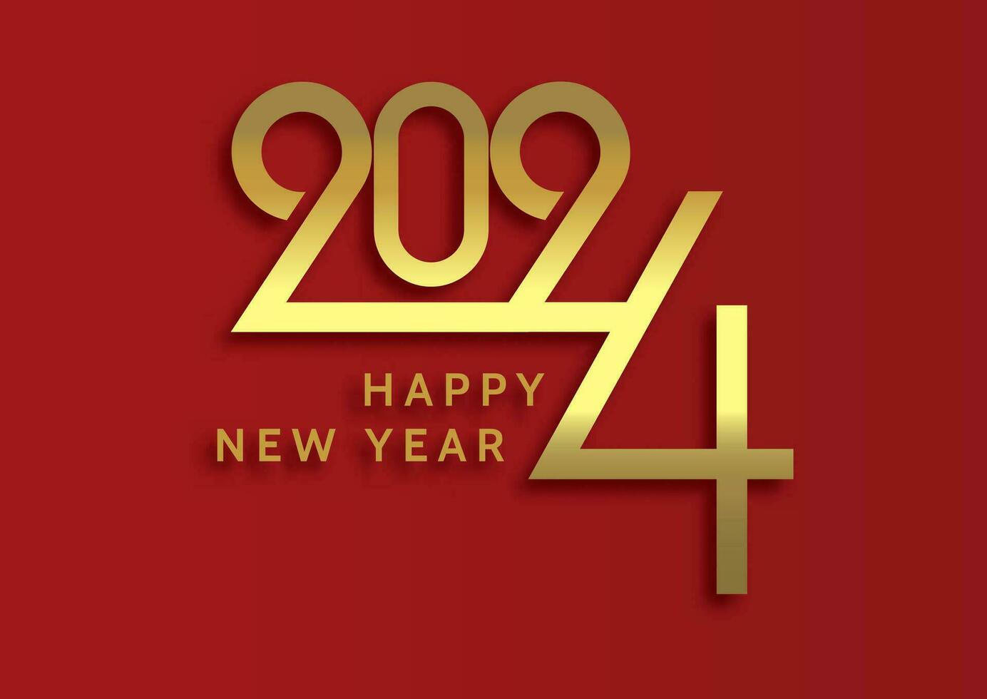 red and gold Happy New Year background vector