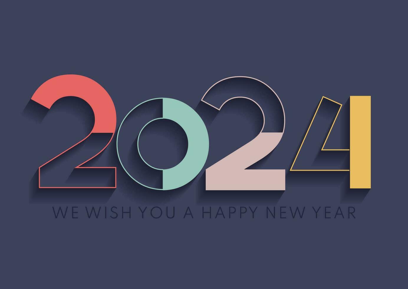 Happy New Year background with modern abstract numbers design vector