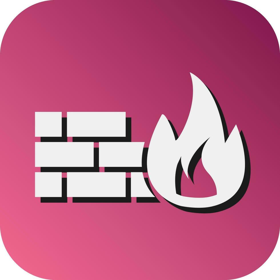 Firewall Vector Glyph Gradient Background Icon For Personal And Commercial Use.