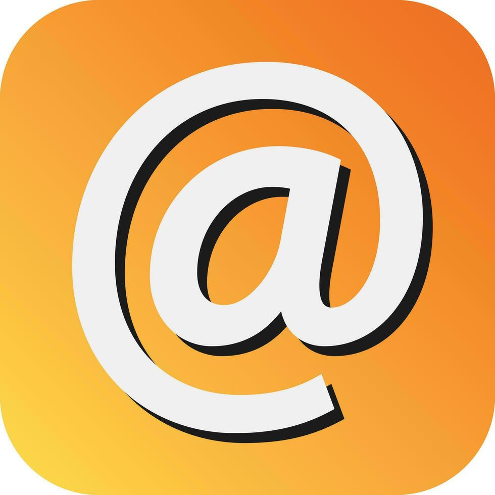 At Sign Vector Glyph Gradient Background Icon For Personal And Commercial Use.