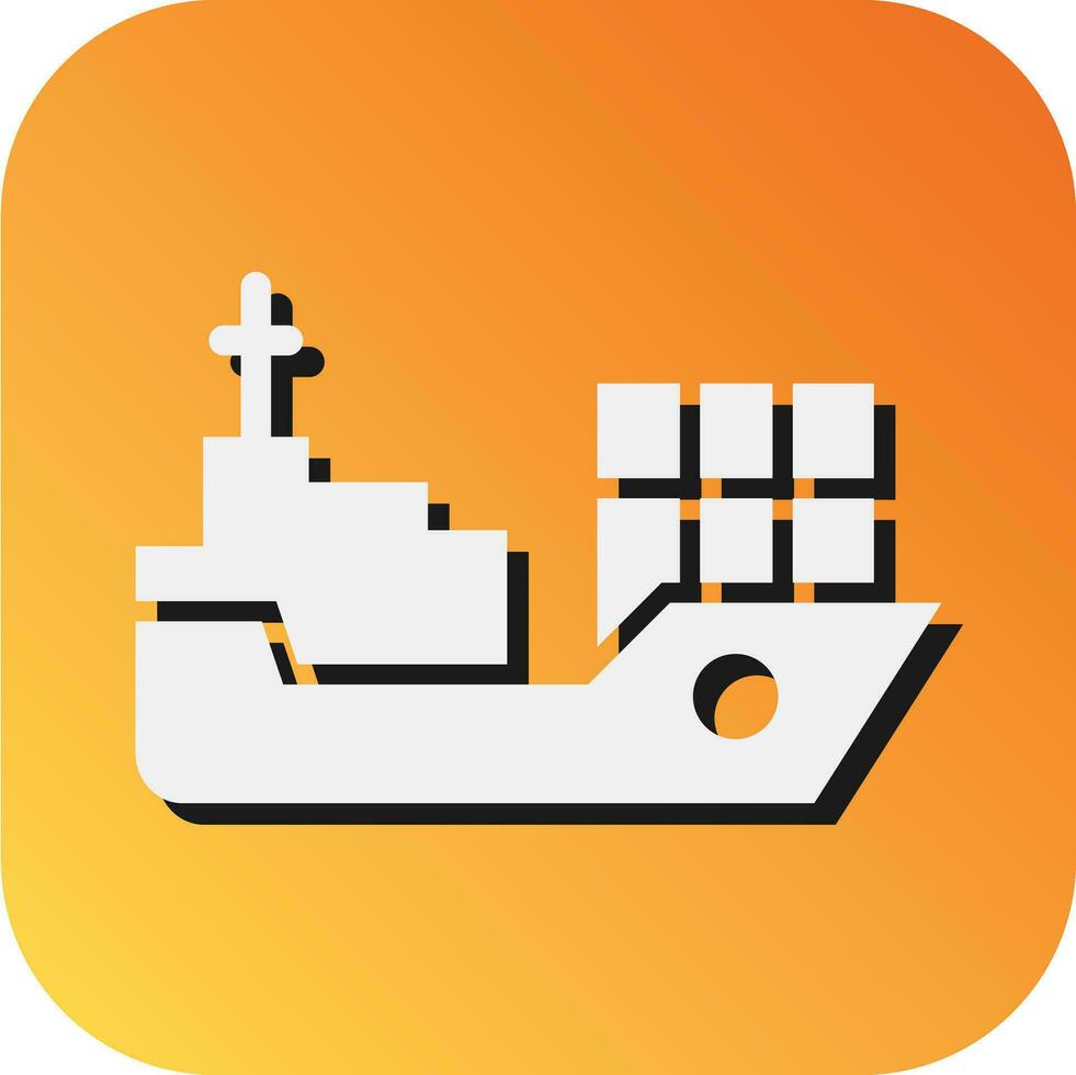 Logistics Ship Vector Glyph Gradient Background Icon For Personal And Commercial Use.