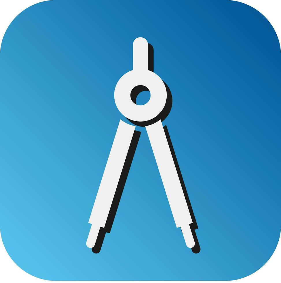 Drawing Compass Vector Glyph Gradient Background Icon For Personal And Commercial Use.
