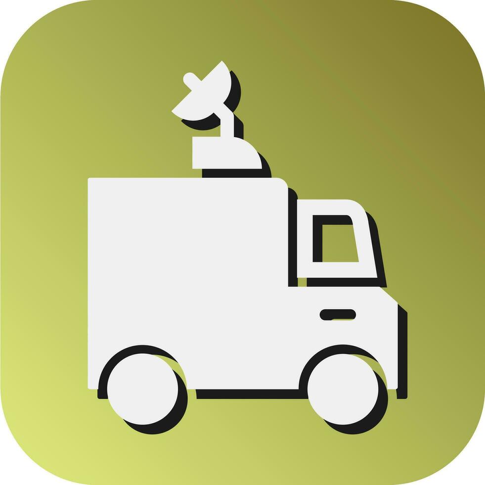 News Van Vector Glyph Gradient Background Icon For Personal And Commercial Use.