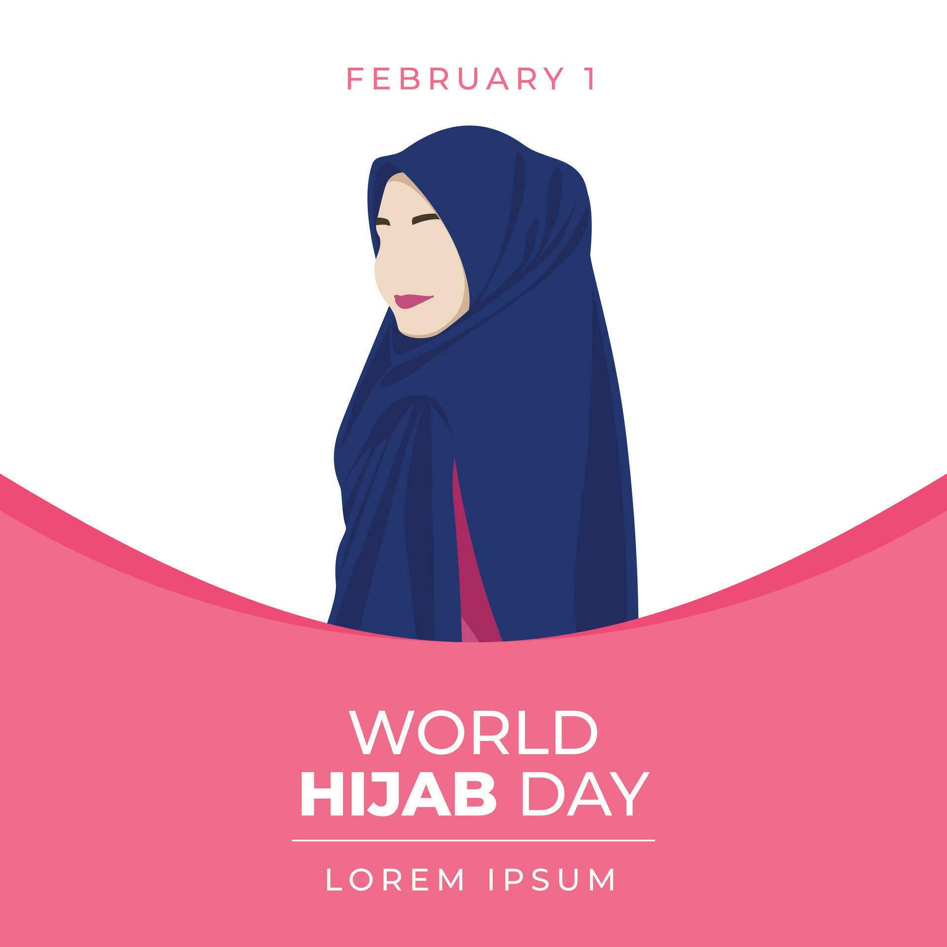 World Hijab Day design template good for celebration usage. hijab