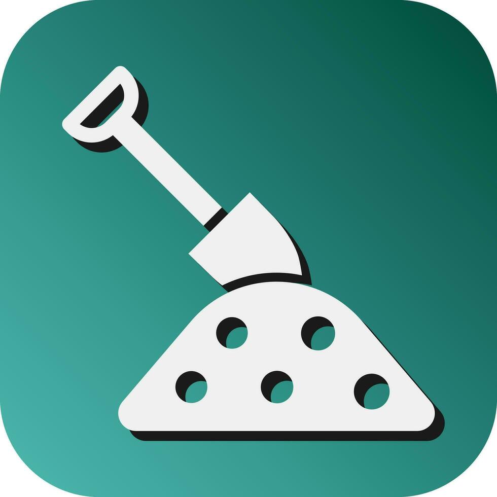 Shovel In Soil Vector Glyph Gradient Background Icon For Personal And Commercial Use.