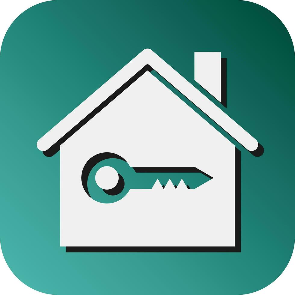 House Key Vector Glyph Gradient Background Icon For Personal And Commercial Use.