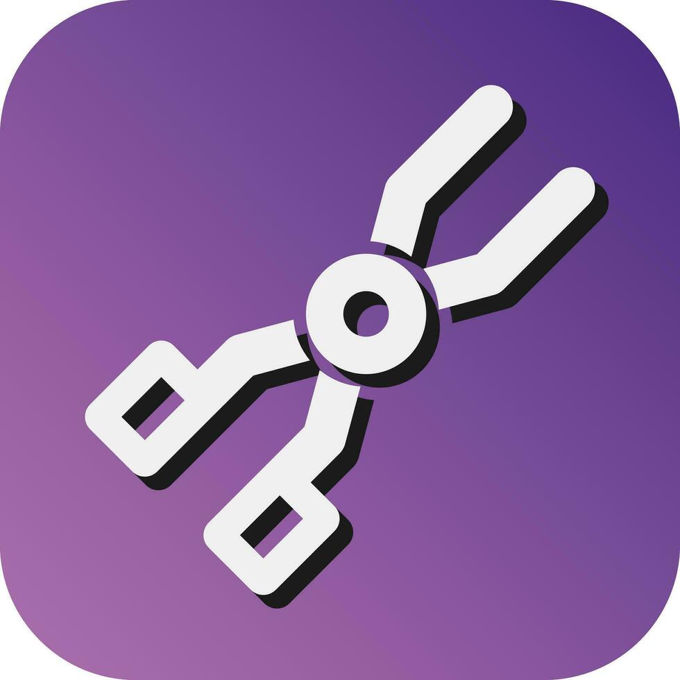 Tongs Vector Glyph Gradient Background Icon For Personal And Commercial Use.