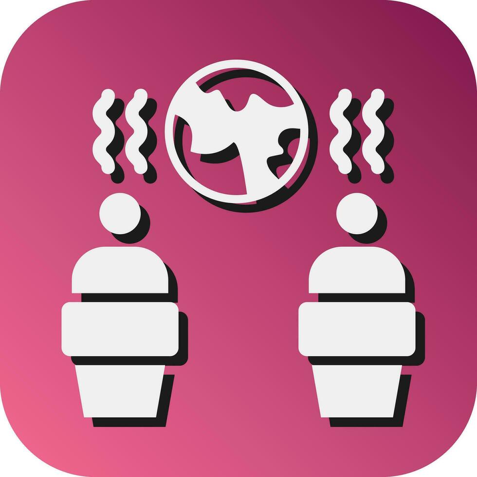 Global Warming Debate Vector Glyph Gradient Background Icon For Personal And Commercial Use.