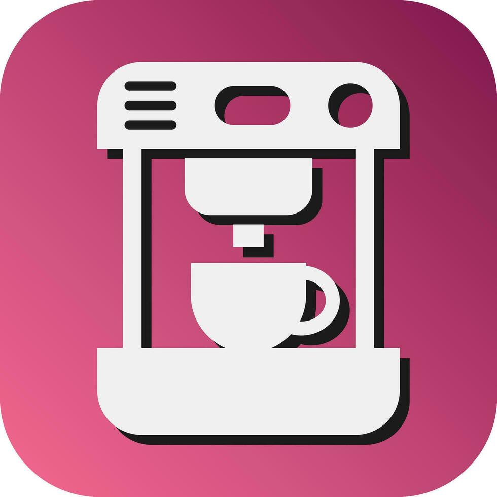 Coffee Machine Vector Glyph Gradient Background Icon For Personal And Commercial Use.