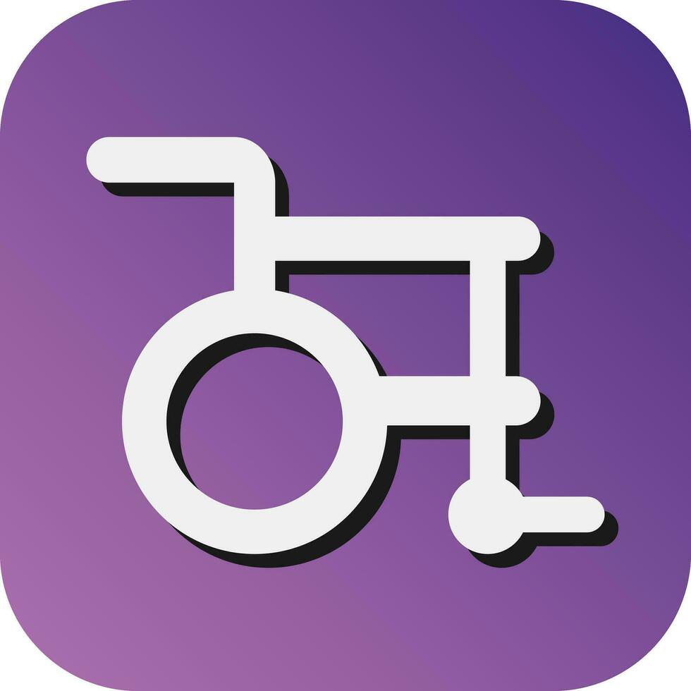 Wheel Chair Vector Glyph Gradient Background Icon For Personal And Commercial Use.