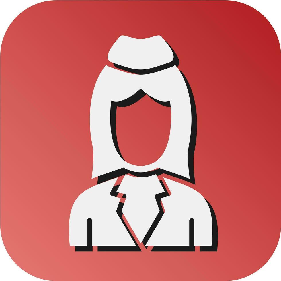 Flight Attendant Vector Glyph Gradient Background Icon For Personal And Commercial Use.