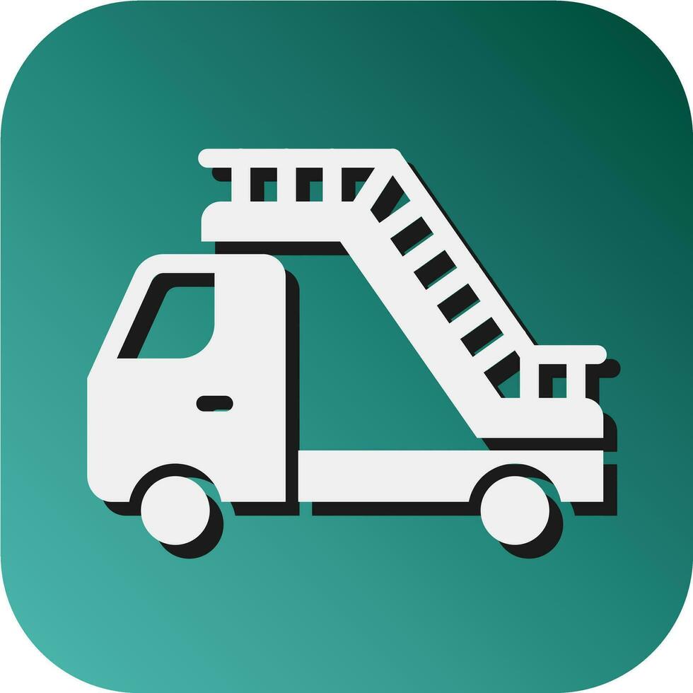 Ladder Truck Vector Glyph Gradient Background Icon For Personal And Commercial Use.