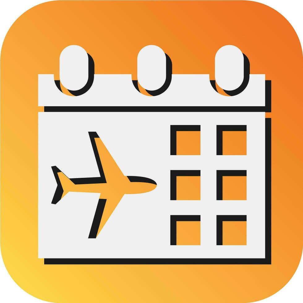 Flight Date Vector Glyph Gradient Background Icon For Personal And Commercial Use.