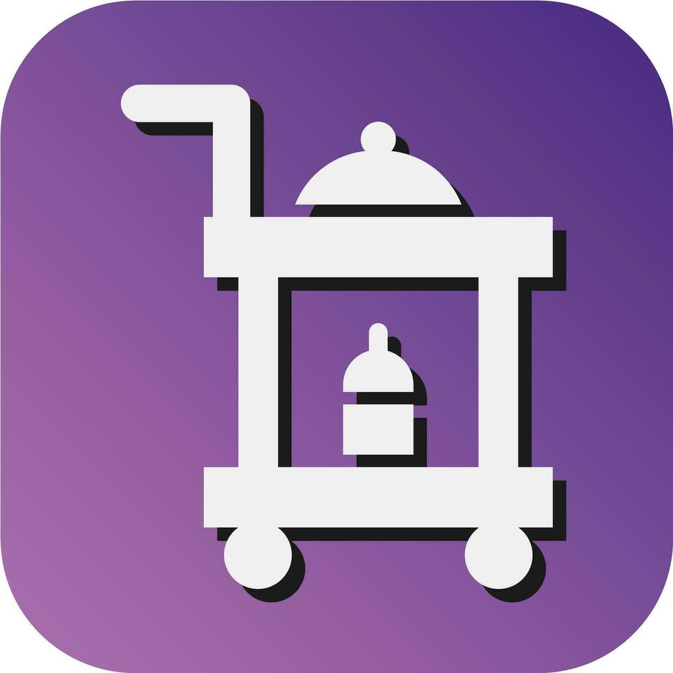 Food Trolley Vector Glyph Gradient Background Icon For Personal And Commercial Use.