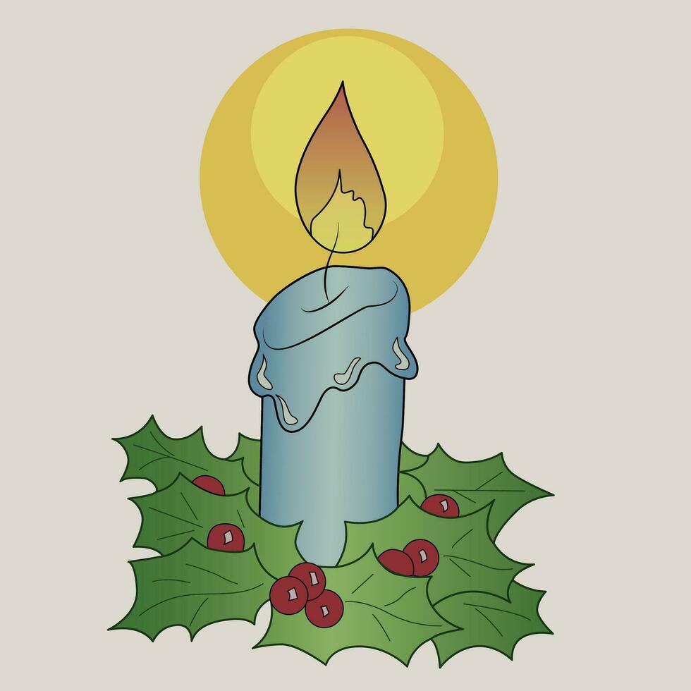 Vector Illustration of Christmas candles decorative