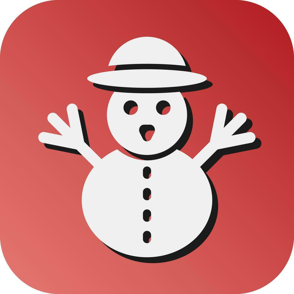 Snowman Vector Glyph Gradient Background Icon For Personal And Commercial Use.