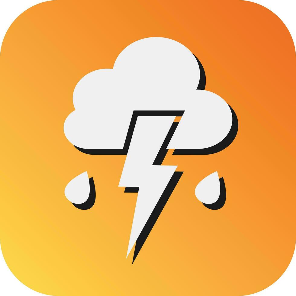 Thunderstorm Vector Glyph Gradient Background Icon For Personal And Commercial Use.