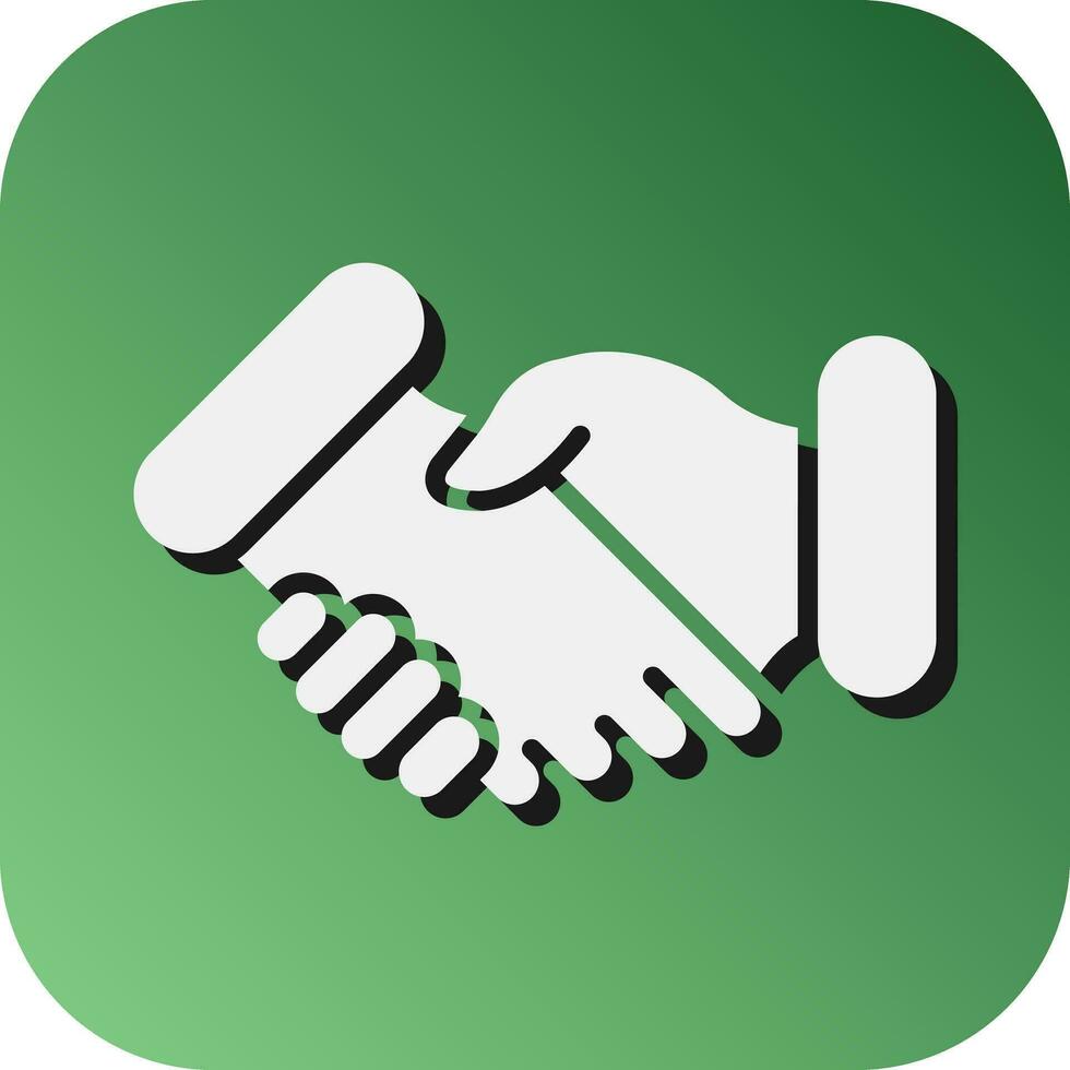 Hand Shaking Vector Glyph Gradient Background Icon For Personal And Commercial Use.