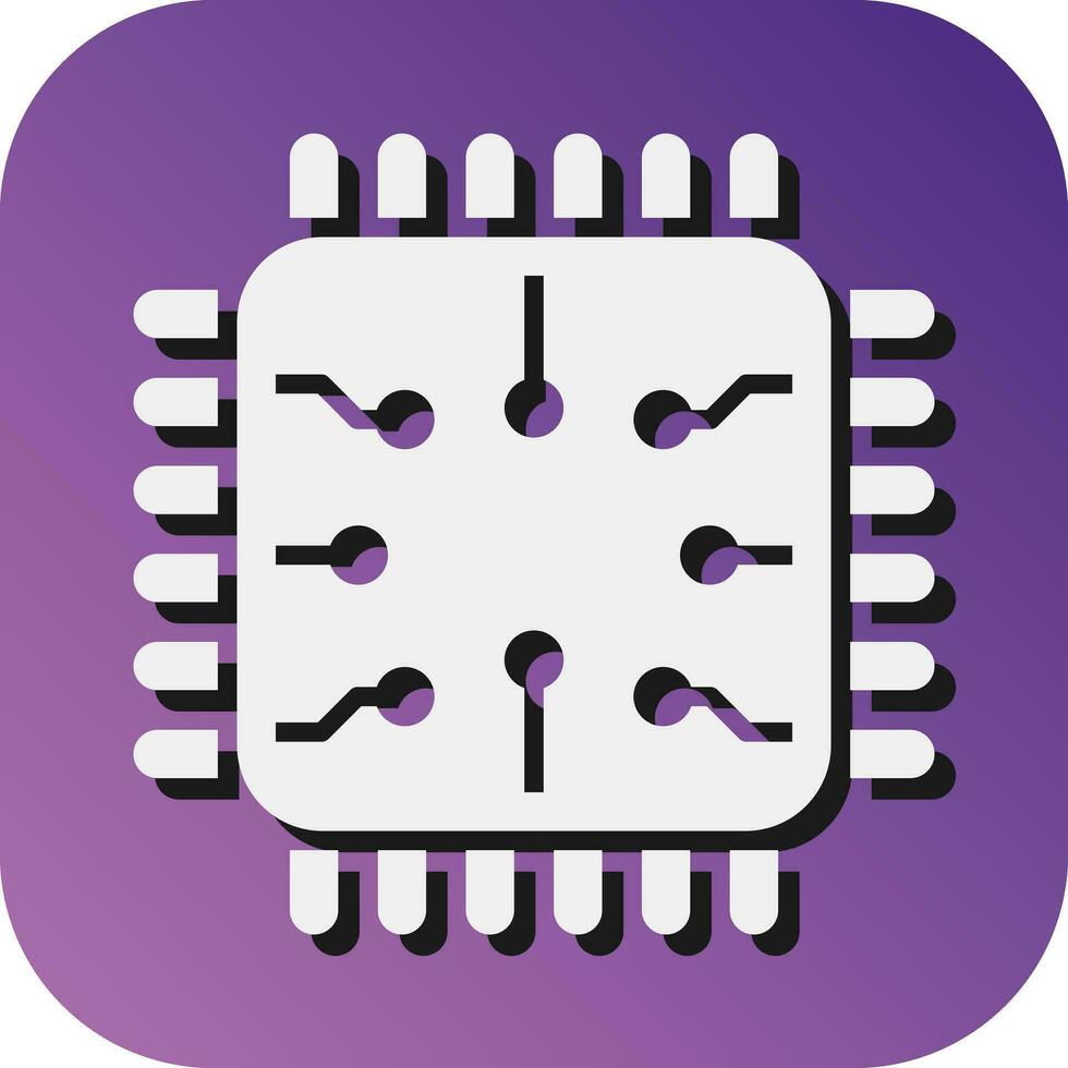 Processor Vector Glyph Gradient Background Icon For Personal And Commercial Use.