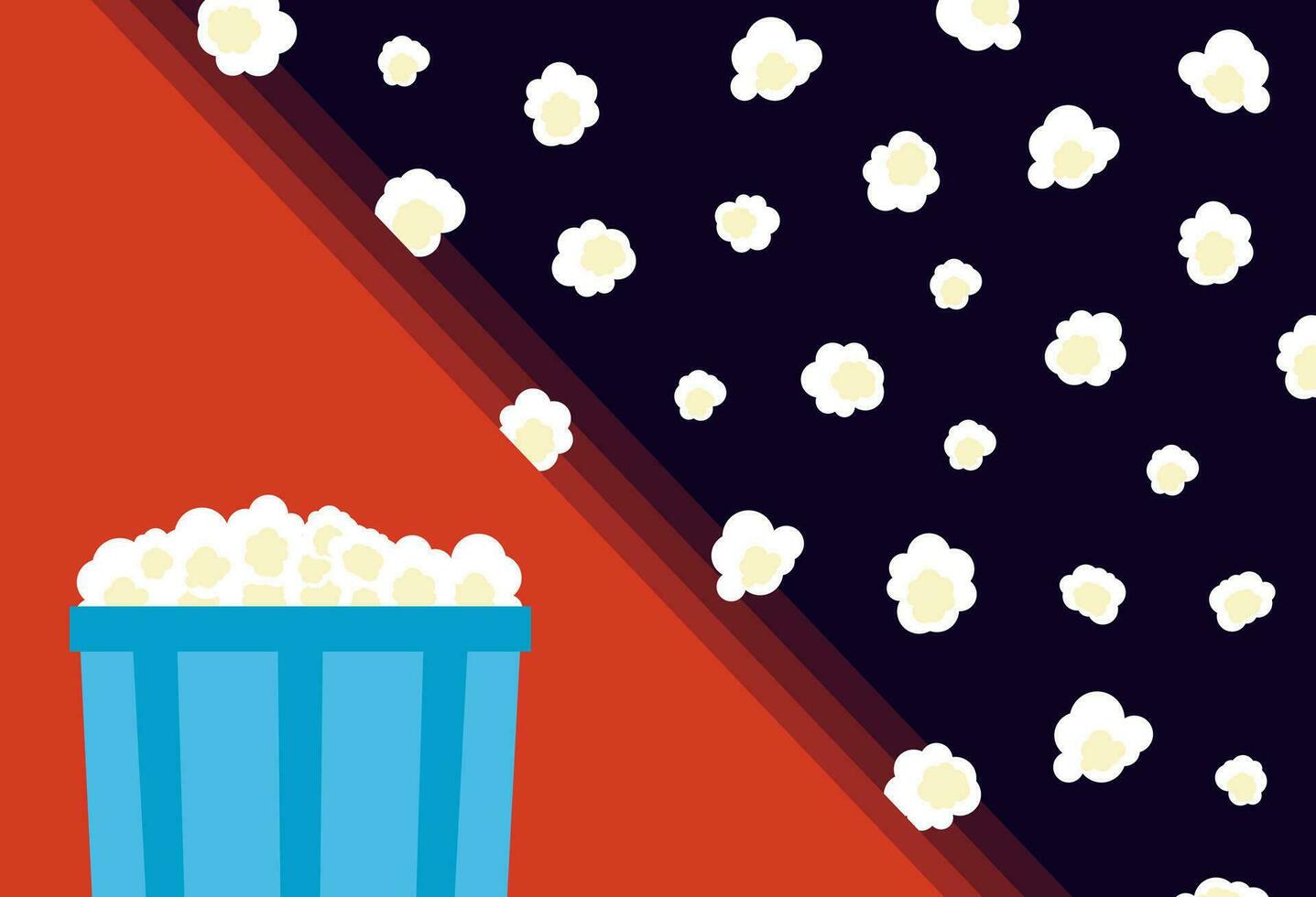 Horizontal poster template with pop corn vector