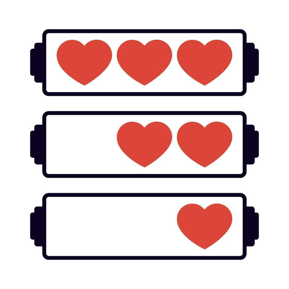 Love level vector battery indicator.