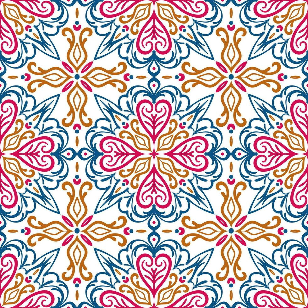 Seamless pattern in oriental geometric traditional style. Colorful ornamental background for decoration, textile, fabric. Arabic, turkish, ottoman, mexican pattern. vector