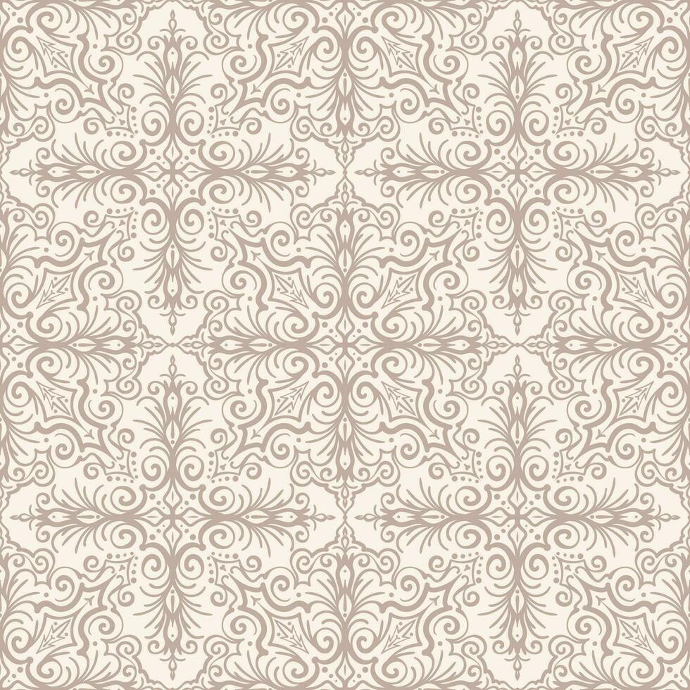 Royal damask seamless pattern. Oriental traditional luxury background. Subtle gold ornament, repeat tiles, modern design for textile, fabric, wallpaper vector