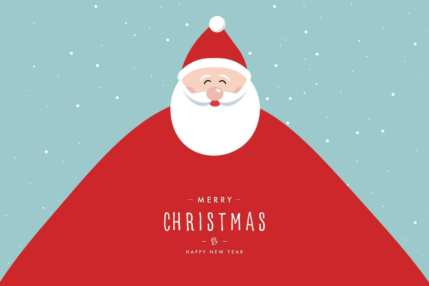 Santa cute cartoon big body copy space for greetings background vector