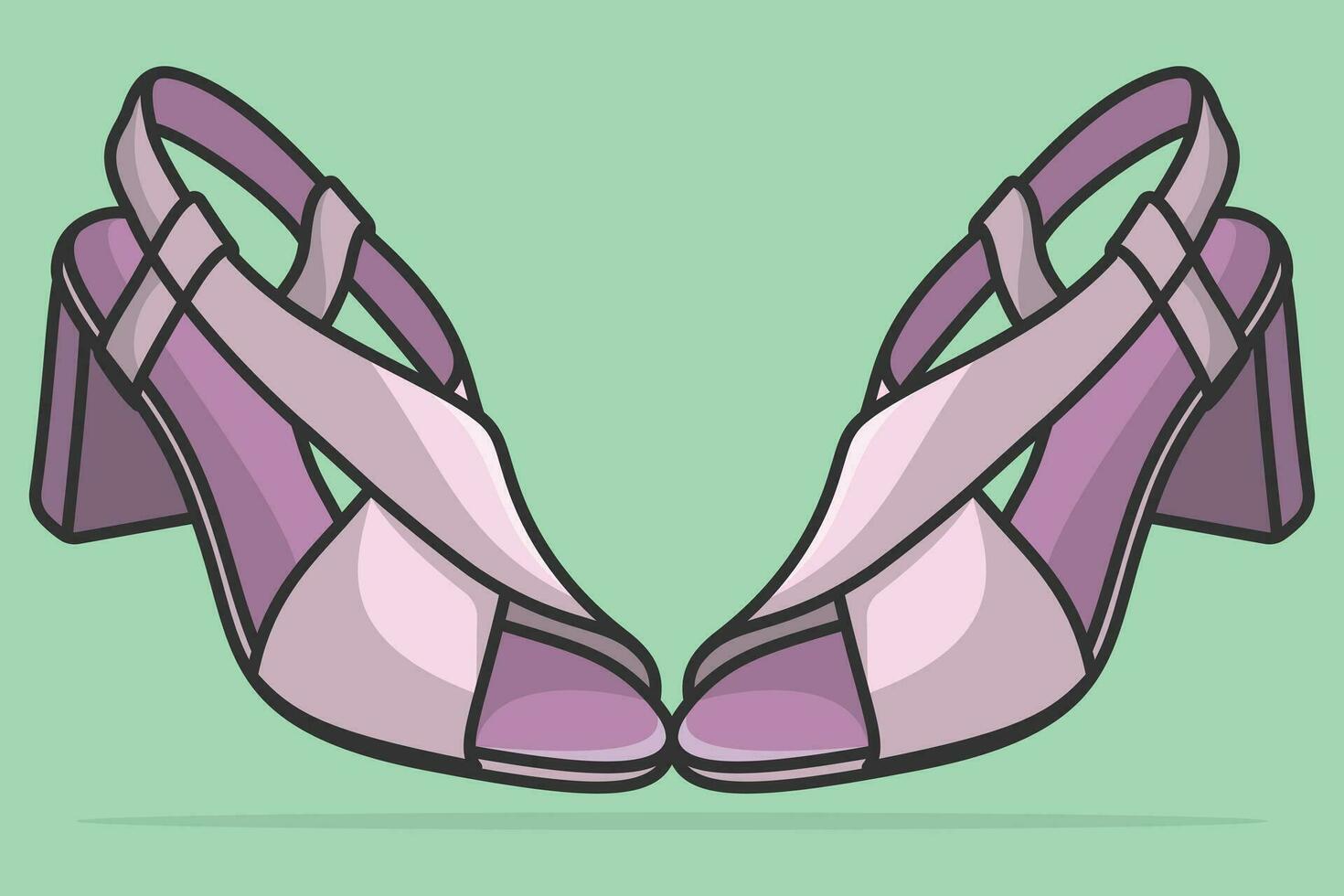 elegante señoras calzado sandalias Zapatos par vector ilustración. belleza Moda objetos icono concepto. par de nuevo llegada mujer Moda sandalias vector diseño.